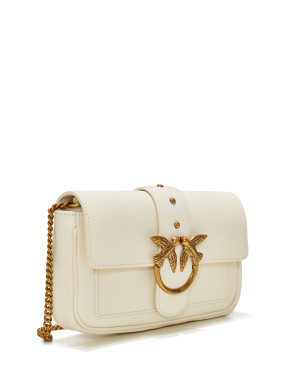 ΔΕΡΜΑΤΙΝΗ ΤΣΑΝΤΑ ΜΕ ΑΛΥΣΙΔΑ LOVE ICON POCKET | Λευκό