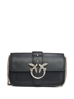 ΓΥΝΑΙΚΕΙΑ ΔΕΡΜΑΤΙΝΗ ΤΣΑΝΤΑ ΩΜΟΥ LOVE ICON POCKET | Μαύρο