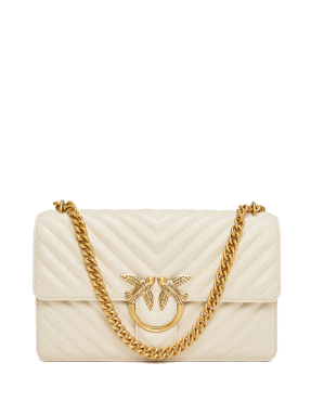 ΓΥΝΑΚΕΙΑ ΔΕΡΜΑΤΙΝΗ ΚΑΠΙΤΟΝΕ ΤΣΑΝΤΑ ΩΜΟΥ LOVE ONE CLASSIC DC | Λευκό