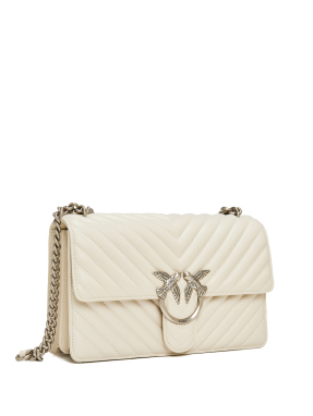 ΓΥΝΑΚΕΙΑ ΔΕΡΜΑΤΙΝΗ ΚΑΠΙΤΟΝΕ ΤΣΑΝΤΑ ΩΜΟΥ LOVE ONE CLASSIC DC | Λευκό