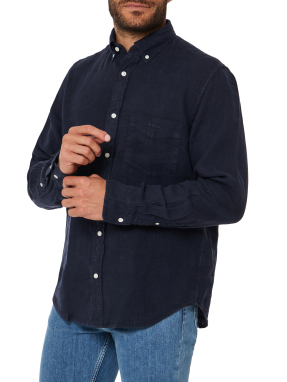 ΑΝΔΡΙΚΟ ΛΙΝΟ ΠΟΥΚΑΜΙΣΟ | Μπλε Σκούρο S