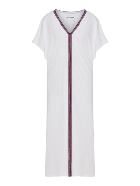 ΜΑΞΙ ΦΟΡΕΜΑ ΠΑΡΑΛΙΑΣ PIMA ABAYA | Λευκό M/L