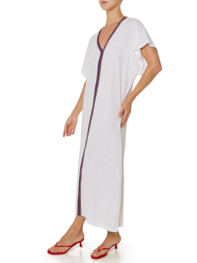 ΜΑΞΙ ΦΟΡΕΜΑ ΠΑΡΑΛΙΑΣ PIMA ABAYA | Λευκό M/L