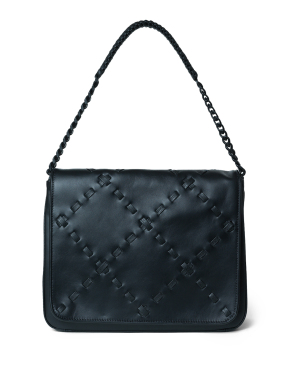 ΓΥΝΑΙΚΕΙΑ ΔΕΡΜΑΤΙΝΗ ΤΣΑΝΤΑ SCALA FLAP | Μαύρο