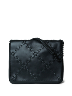 ΓΥΝΑΙΚΕΙΑ ΔΕΡΜΑΤΙΝΗ ΤΣΑΝΤΑ SCALA FLAP | Μαύρο