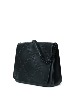 ΓΥΝΑΙΚΕΙΑ ΔΕΡΜΑΤΙΝΗ ΤΣΑΝΤΑ SCALA FLAP | Μαύρο