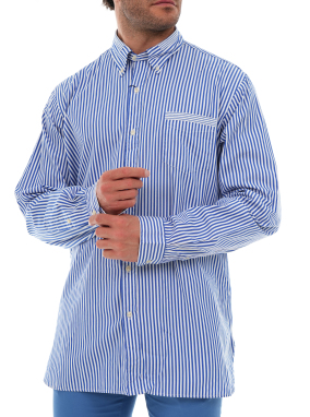 ΑΝΔΡΙΚΟ ΡΙΓΕ ΠΟΥΚΑΜΙΣΟ ΜΕ ΛΟΓΟΤΥΠΟ | Ριγέ  XXL