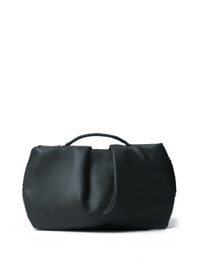 ΓΥΝΑΙΚΕΙΟ ΔΕΡΜΑΤΙΝΟ CLUTCH PLEATED | Μαύρο