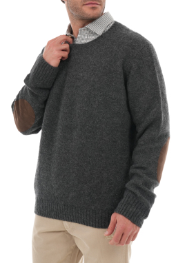 ΑΝΔΡΙΚΟ ΠΟΥΛΟΒΕΡ SUEDE-PATCH | Γκρι Σκούρο XXL