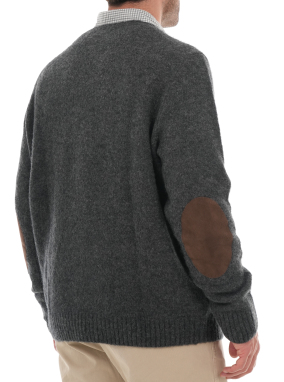 ΑΝΔΡΙΚΟ ΠΟΥΛΟΒΕΡ SUEDE-PATCH | Γκρι Σκούρο XXL