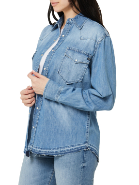 ΓΥΝΑΙΚΕΙΟ DENIM OVERSHIRT | Γαλάζιο M