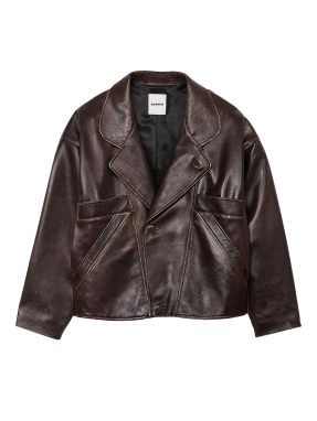 ΓΥΝΑΙΚΕΙΟ ΔΕΡΜΑΤΙΝΟ JACKET | Καφέ Σκούρο G023 FR 36