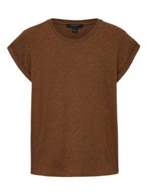 ΓΥΝΑΙΚΕΙΟ ΚΟΝΤΟΜΑΝΙΚΟ T-SHIRT ANNA CREW NECK | Καφέ S