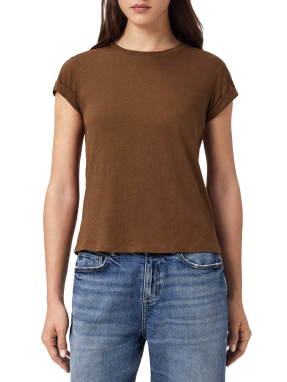 ΓΥΝΑΙΚΕΙΟ ΚΟΝΤΟΜΑΝΙΚΟ T-SHIRT ANNA CREW NECK | Καφέ S