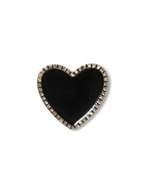 JIBBITZ™ CHARMS BLACK HEART WITH GOLD OUTLINE | Μαύρο UNIQUE ONE SIZE