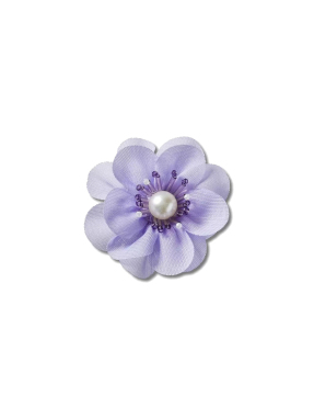 JIBBITZ™ CHARMS BLUE FABRIC FLOWER WITH PEARL | Μωβ UNIQUE ONE SIZE