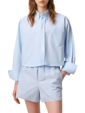 ΓΥΝΑΙΚΕΙΟ CROP ΠΟΥΚΑΜΙΣΟ | Γαλάζιο 38