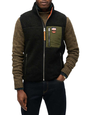 ΑΝΔΡΙΚΟ FLEECE ΓΙΛΕΚΟ VINTAGE RETRO | Μαύρο XL