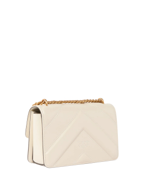 ΓΥΝΑΙΚΕΙΑ ΔΕΡΜΑΤΙΝΗ ΤΣΑΝΤΑ ΩΜΟΥ LOVE ONE MINI | Λευκό