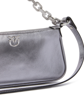 ΓΥΝΑΙΚΕΙΑ ΔΕΡΜΑΤΙΝΗ ΤΣΑΝΤΑ ΩΜΟΥ HALF MOON BAGUETTE MINI | Ασημί