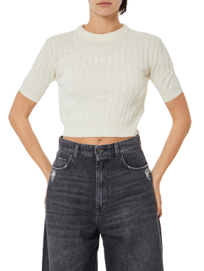 ΓΥΝΑΙΚΕΙΟ CROP ΠΟΥΛΟΒΕΡ | Εκρού M