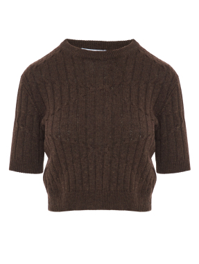 ΓΥΝΑΙΚΕΙΟ CROP ΠΟΥΛΟΒΕΡ | Καφέ Σκούρο S