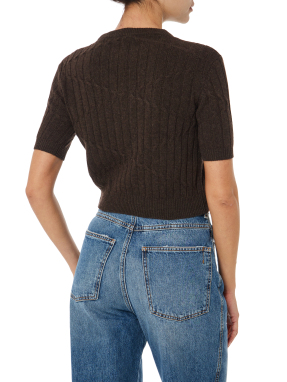 ΓΥΝΑΙΚΕΙΟ CROP ΠΟΥΛΟΒΕΡ | Καφέ Σκούρο S