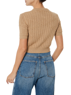 ΓΥΝΑΙΚΕΙΟ CROP ΠΟΥΛΟΒΕΡ | Καφέ Ανοιχτό S