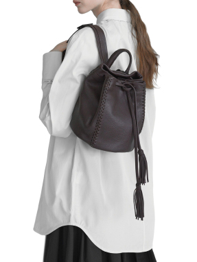 ΓΥΝΑΙΚΕΙΟ ΔΕΡΜΑΤΙΝΟ ΣΑΚΙΔΙΟ ΠΛΑΤΗΣ MINI | Καφέ