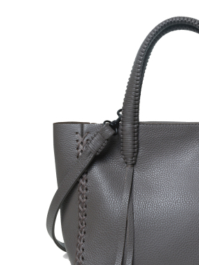 ΓΥΝΑΙΚΕΙΑ ΔΕΡΜΑΤΙΝΗ ΤΣΑΝΤΑ ΧΕΙΡΟΣ MINI TOTE | Γκρι