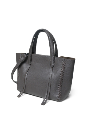 ΓΥΝΑΙΚΕΙΑ ΔΕΡΜΑΤΙΝΗ ΤΣΑΝΤΑ ΧΕΙΡΟΣ MINI TOTE | Γκρι
