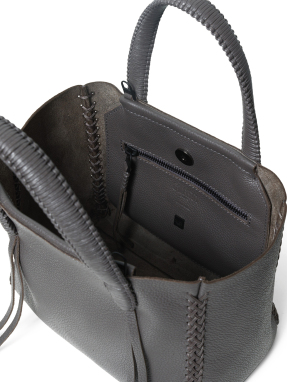 ΓΥΝΑΙΚΕΙΑ ΔΕΡΜΑΤΙΝΗ ΤΣΑΝΤΑ ΧΕΙΡΟΣ MINI TOTE | Γκρι