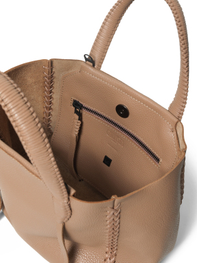 ΓΥΝΑΙΚΕΙΑ ΔΕΡΜΑΤΙΝΗ ΤΣΑΝΤΑ ΧΕΙΡΟΣ MINI TOTE | Μπεζ