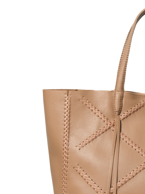 ΓΥΝΑΙΚΕΙΑ ΔΕΡΜΑΤΙΝΗ ΤΣΑΝΤΑ ΩΜΟΥ CROSS TOTE | Camel