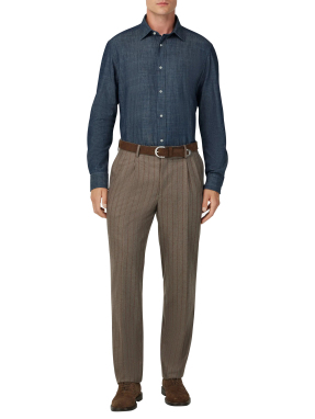 ΑΝΔΡΙΚΟ DENIM ΠΟΥΚΑΜΙΣΟ | Μπλε Σκούρο XL