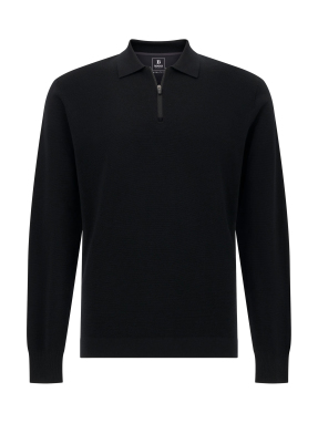 ΑΝΔΡΙΚΗ ΜΑΛΛΙΝΗ ΜΑΚΡΥΜΑΝΙΚΗ ΜΠΛΟΥΖΑ MERINO | Μαύρο ΧL