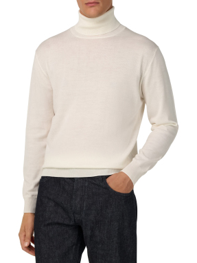 ΑΝΔΡΙΚΗ ΜΑΛΛΙΝΗ ΜΠΛΟΥΖΑ ΖΙΒΑΓΚΟ MERINO | Λευκό XL