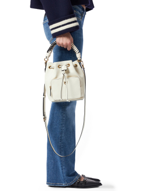 ΓΥΝΑΙΚΕΙΑ ΔΕΡΜΑΤΙΝΗ ΤΣΑΝΤΑ  BUCKET CARGO | Εκρού