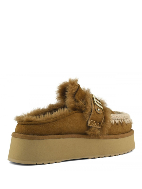 ΓΥΝΑΙΚΕΙΑ PLATFORM CLOG WITH STRAP LOGO | Καφέ 40