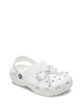 JIBBITZ™ CHARMS WHITE LARGE PEARL BEADED BOW | Λευκό UNIQUE ONE SIZE