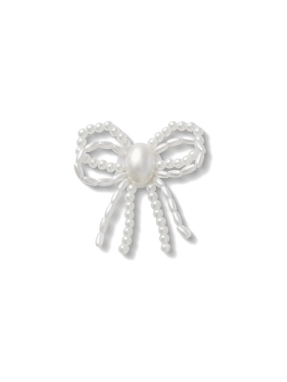 JIBBITZ™ CHARMS WHITE PEARL BEADED BOW | Λευκό UNIQUE ONE SIZE