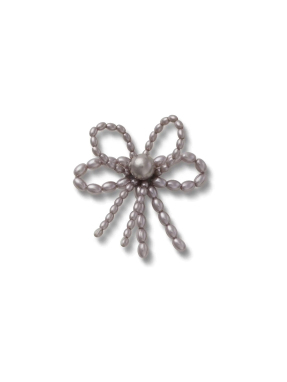 JIBBITZ™ CHARMS GREY PEARL BEADED BOW | Γκρι UNIQUE ONE SIZE