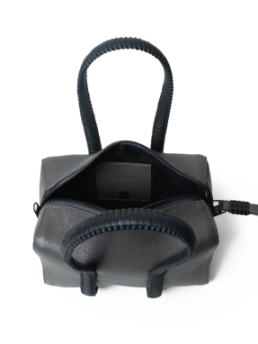 ΓΥΝΑΙΚΕΙΑ ΔΕΡΜΑΤΙΝΗ ΤΣΑΝΤΑ ΧΕΙΡΟΣ MINI BOWLING | Γκρι Σκούρο