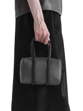 ΓΥΝΑΙΚΕΙΑ ΔΕΡΜΑΤΙΝΗ ΤΣΑΝΤΑ ΧΕΙΡΟΣ MINI BOWLING | Γκρι Σκούρο