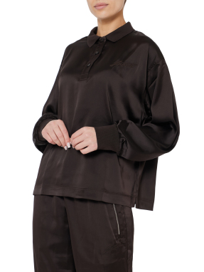 ΓΥΝΑΙΚΕΙΑ SATIN POLO ΜΠΛΟΥΖΑ | Καφέ EU 38