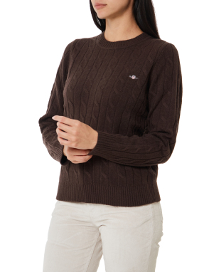 ΓΥΝΑΙΚΕΙΟ ΜΑΛΛΙΝΟ ΠΟΥΛΟΒΕΡ | Καφέ Σκούρο L