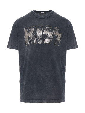 ΑΝΔΡΙΚΟ T-SHIRT KISS x D2 | Γκρι Σκούρο ΧL