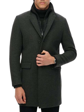 ΑΝΔΡΙΚΟ ΠΑΛΤΟ TAILORED 2 IN 1 | Γκρι Σκούρο XL