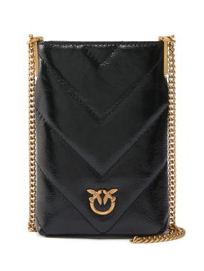 ΓΥΝΑΙΚΕΙΑ ΔΕΡΜΑΤΙΝΗ ΘΗΚΗ ΚΙΝΗΤΟΥ CHEVRON | Μαύρο