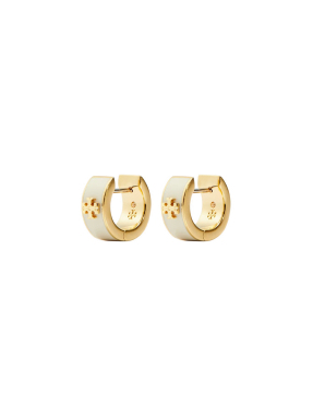ΓΥΝΑΙΚΕΙΑ ΣΚΟΥΛΑΡΙΚΙΑ WIDE ICON ENAMEL HUGGIE EARRINGS | Χρυσό ONE SIZE